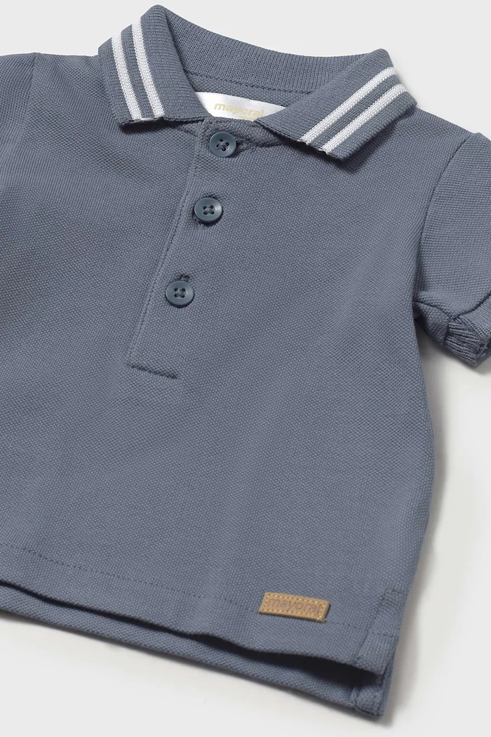 Chłopiec Mayoral Newborn polo bawełniane niemowlęce 190.1L.Newborn.PPYH niebieski