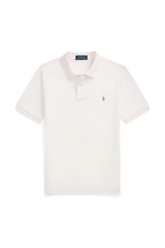Pamučna polo majica Polo Ralph Lauren bez uzorka bijela 323952431005