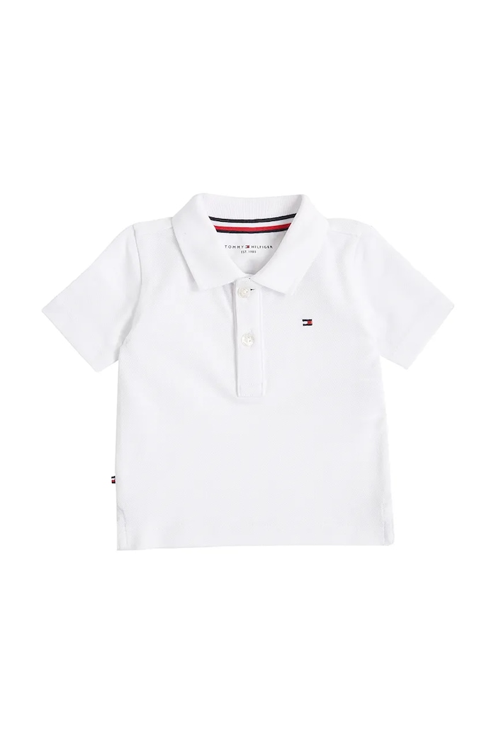 Tommy Hilfiger polo dziecięce z elastanem biały KN0KN02030.PPYA
