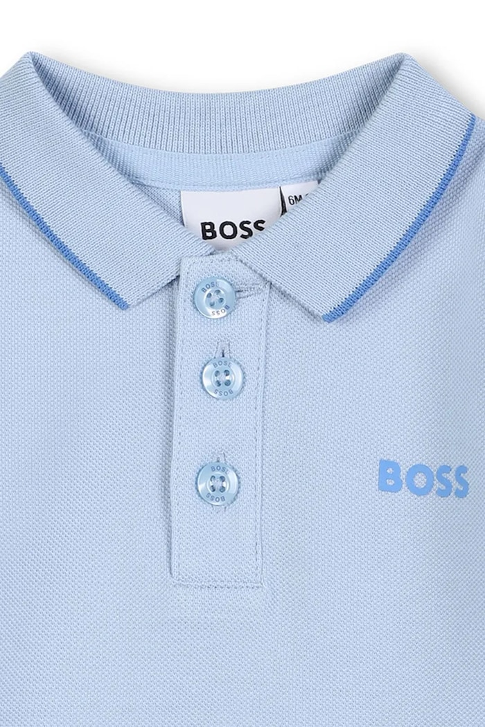 CHLAPEC Dětská bavlněná polokošile BOSS J52094.67.81 modrá