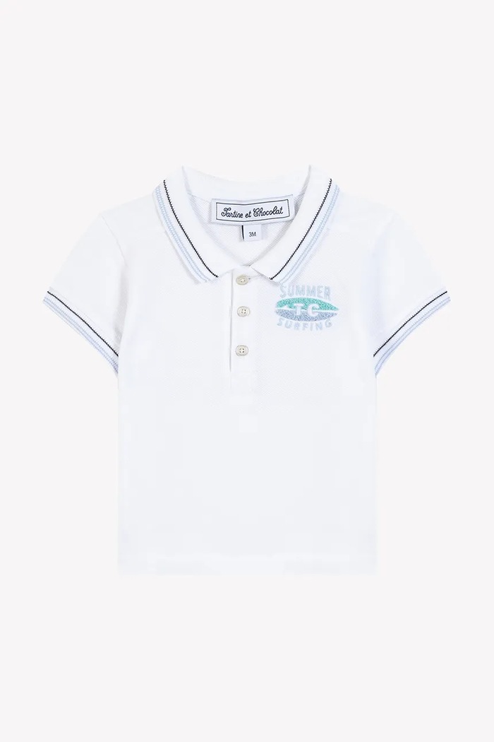 Pamučna polo majica za bebe Tartine et Chocolat CA11101.80.94 plava SS25