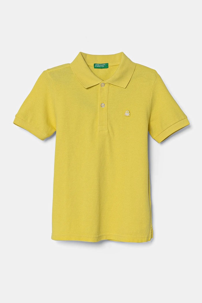 Dětská bavlněná polokošile United Colors of Benetton s límečkem zelená 3089G3008.P.Season.PPYA