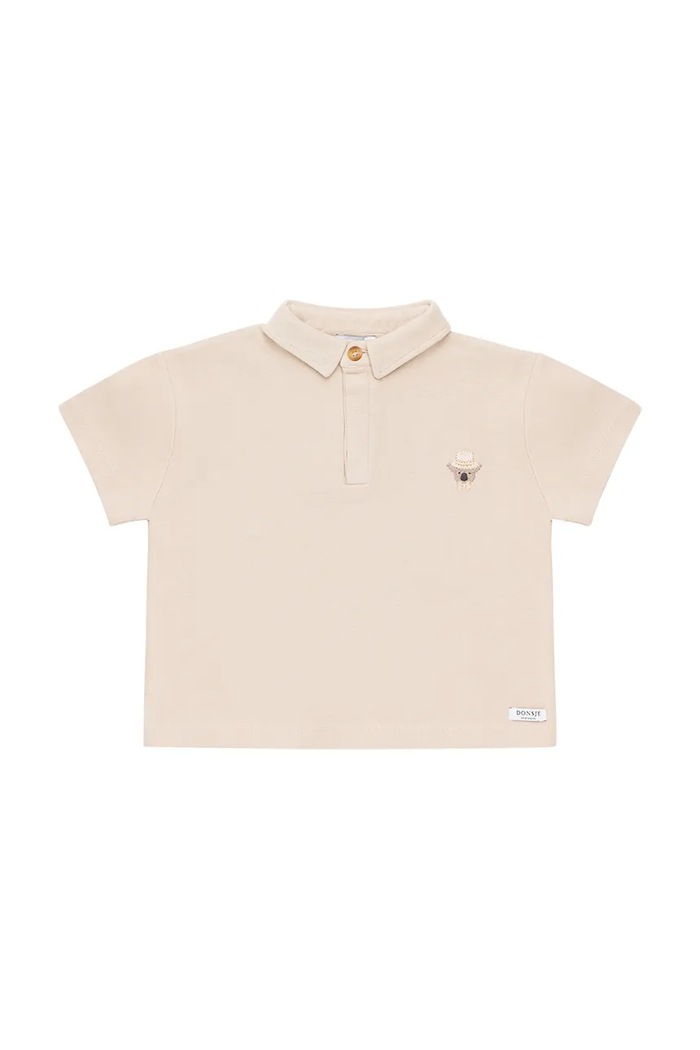 Detská bavlnená polokošeľa Donsje Wouti Shirt Groom 4098701.68.92 béžová SS25