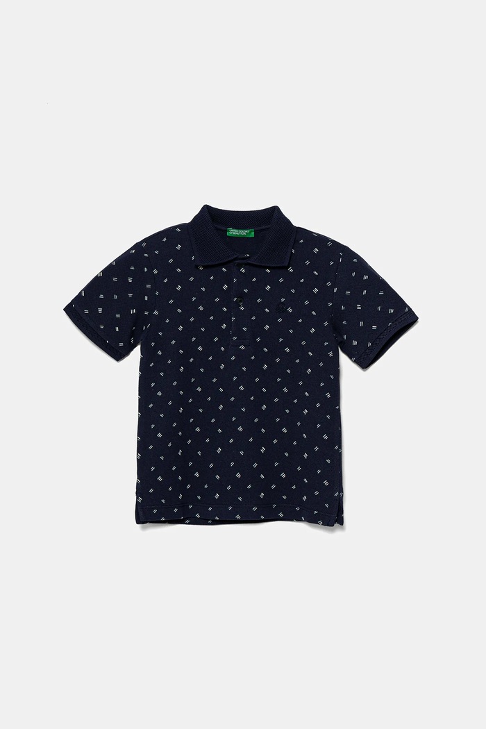 Pamučna polo majica United Colors of Benetton Planet friendly mornarsko plava 3H35G300X.P.Seasonal