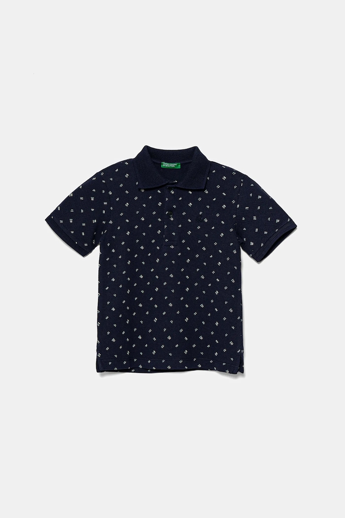 Pamučna polo majica United Colors of Benetton Planet friendly mornarsko plava 3H35G300X.P.Seasonal