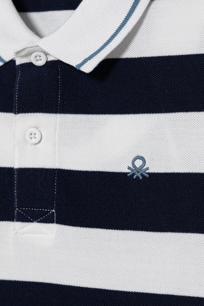 Chłopiec United Colors of Benetton polo bawełniane dziecięce 39QAC301T.G.Seasonal granatowy