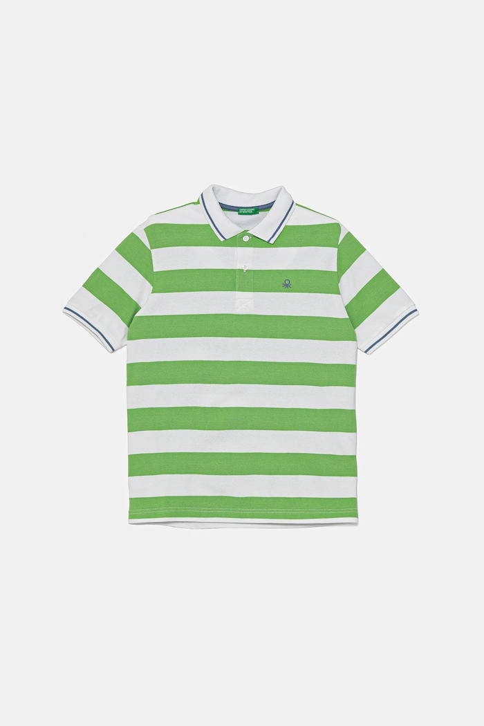 United Colors of Benetton polo bawełniane dziecięce wzorzyste zielony 39QAC301T.G.Seasonal