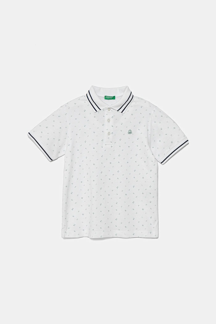 Pamučna polo majica United Colors of Benetton Planet friendly bijela 3H35C301V.G.Seasonal