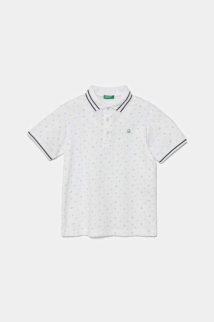 Pamučna polo majica United Colors of Benetton Planet friendly bijela 3H35C301V.G.Seasonal