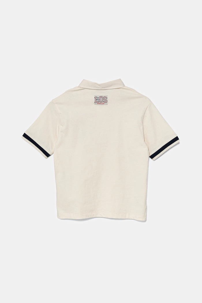 United Colors of Benetton polo bawełniane dziecięce 3BL0G300W.P.Seasonal beżowy SS25