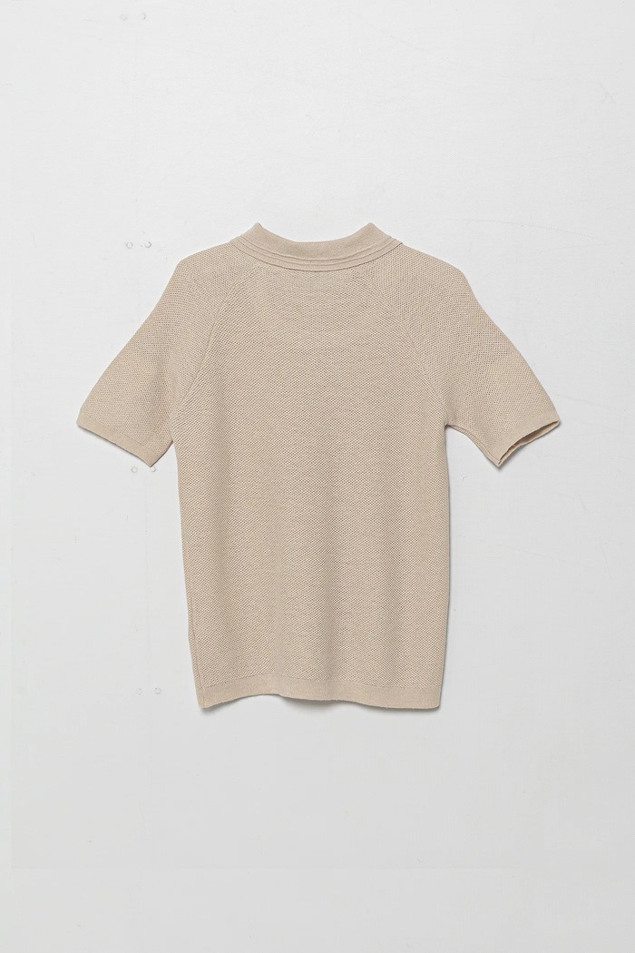 United Colors of Benetton polo z domieszką lnu dziecięce 104NC3005.G.Seasonal beżowy SS25