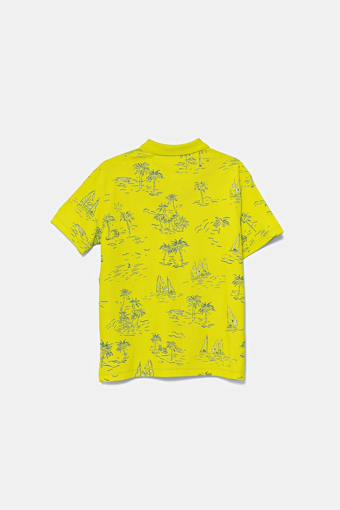 Dětská bavlněná polokošile United Colors of Benetton 36Y4C301W.G.Seasonal žlutá SS25