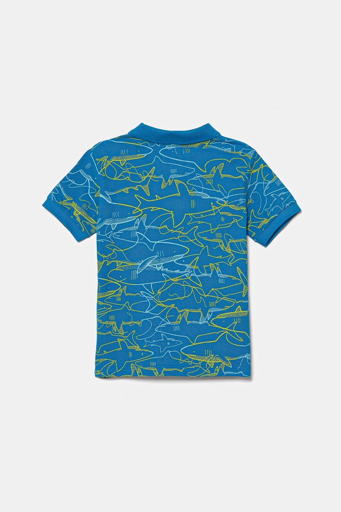 Dětská bavlněná polokošile United Colors of Benetton 36Y4G300Y.P.Seasonal modrá SS25