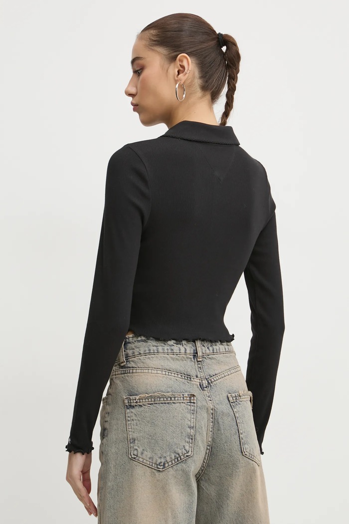 Oblečenie Tommy Jeans Tričko s dlhým rukávom Tommy Jeans DW0DW19369 čierna