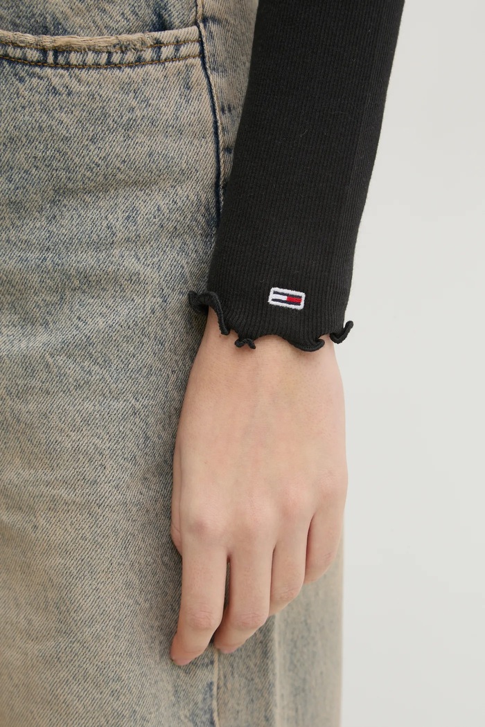 Tričko s dlhým rukávom Tommy Jeans Tommy Jeans čierna DW0DW19369
