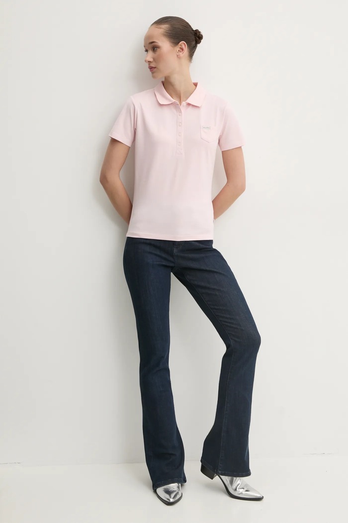 Polo tričko Guess Jeans W5RP47.KARS2 růžová SS25