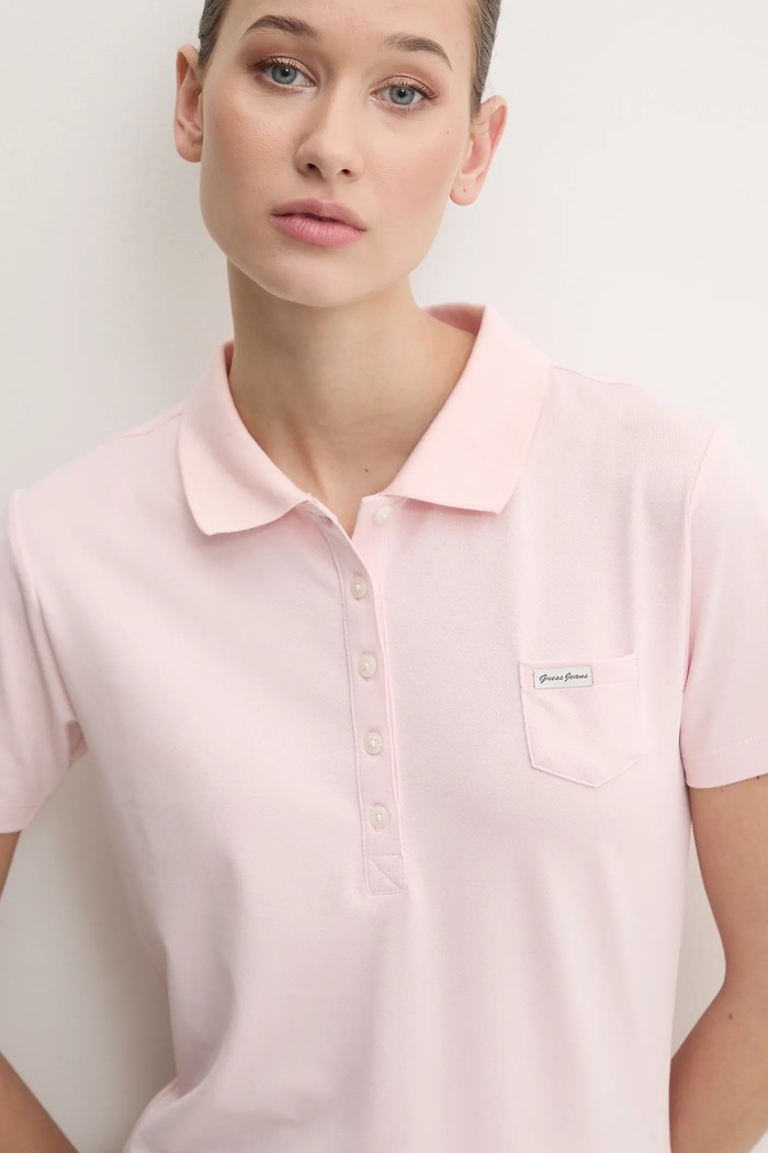 Polo tričko Guess Jeans růžová W5RP47.KARS2