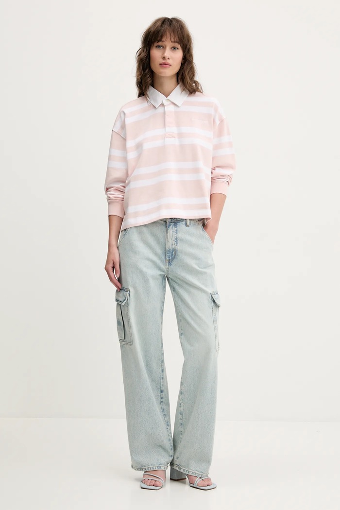 Guess Jeans pamut hosszúujjú W5RP50.KCPS1 fehér SS25
