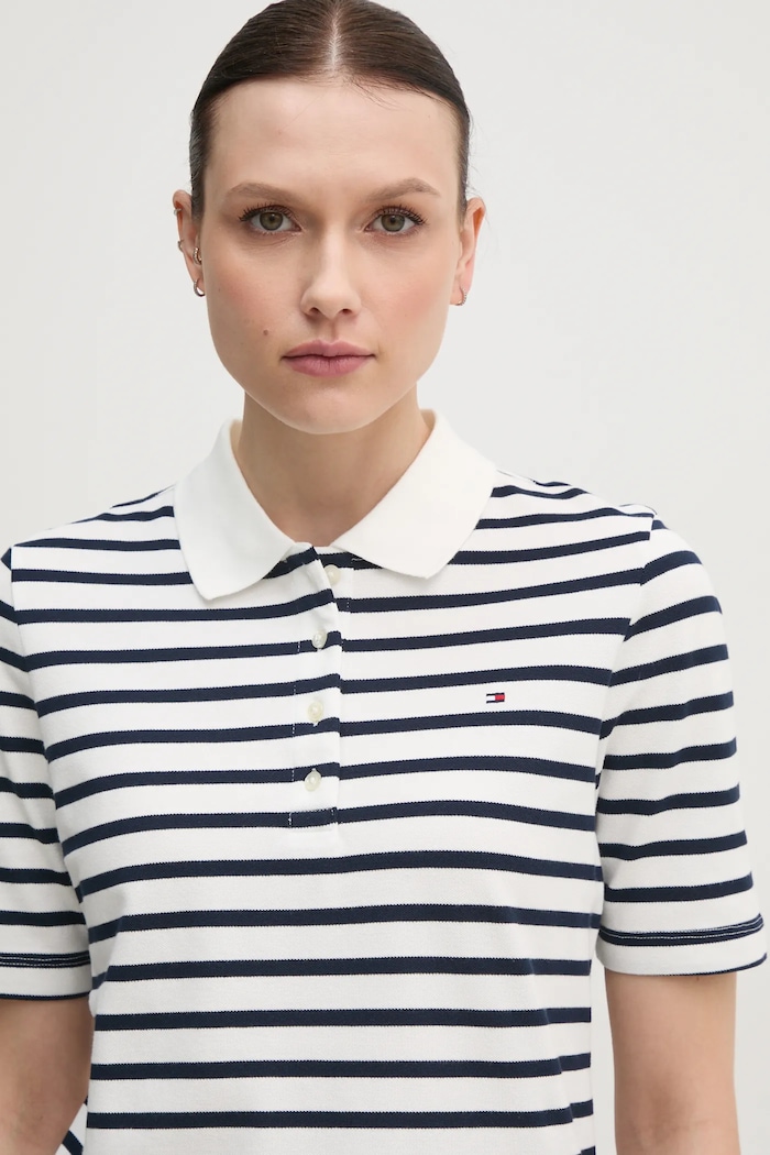 Tommy Hilfiger πόλο γυναικείο με βαμβάκι λευκό WW0WW43224