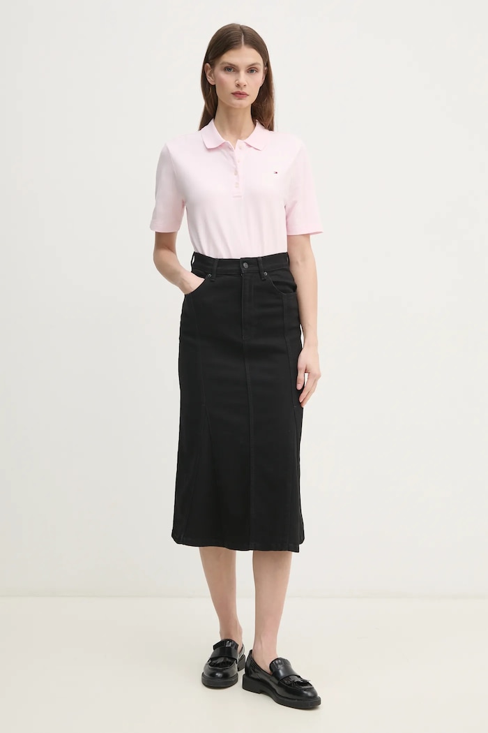 Tommy Hilfiger polo tričko dámske s bavlnou WW0WW43224 ružová SS26