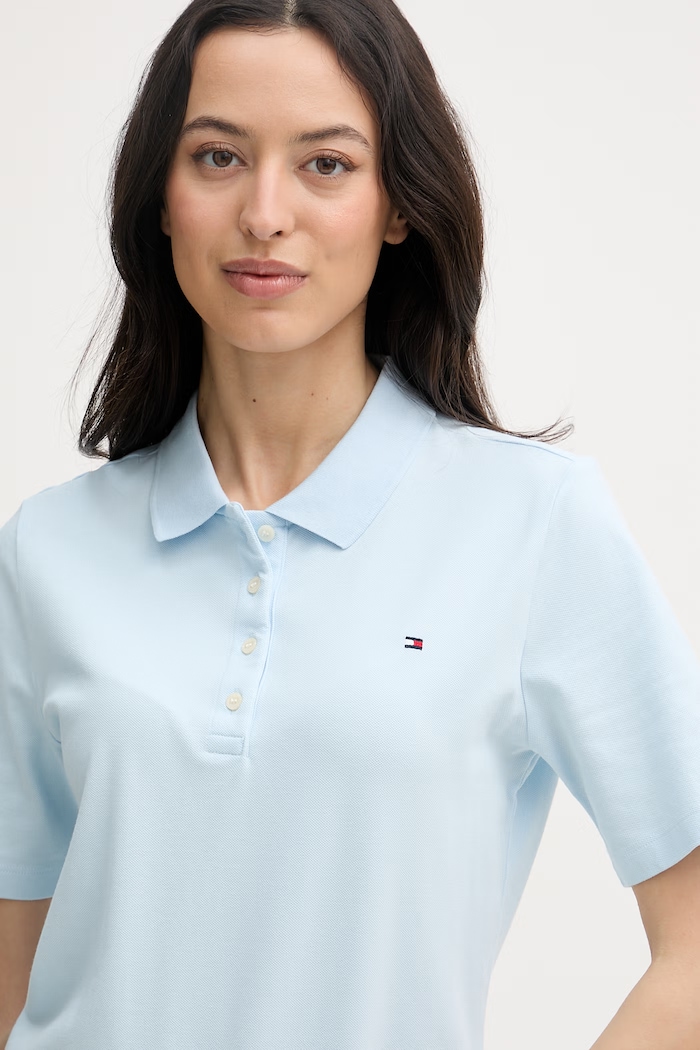 Tommy Hilfiger polo tričko dámske s bavlnou modrá WW0WW43224