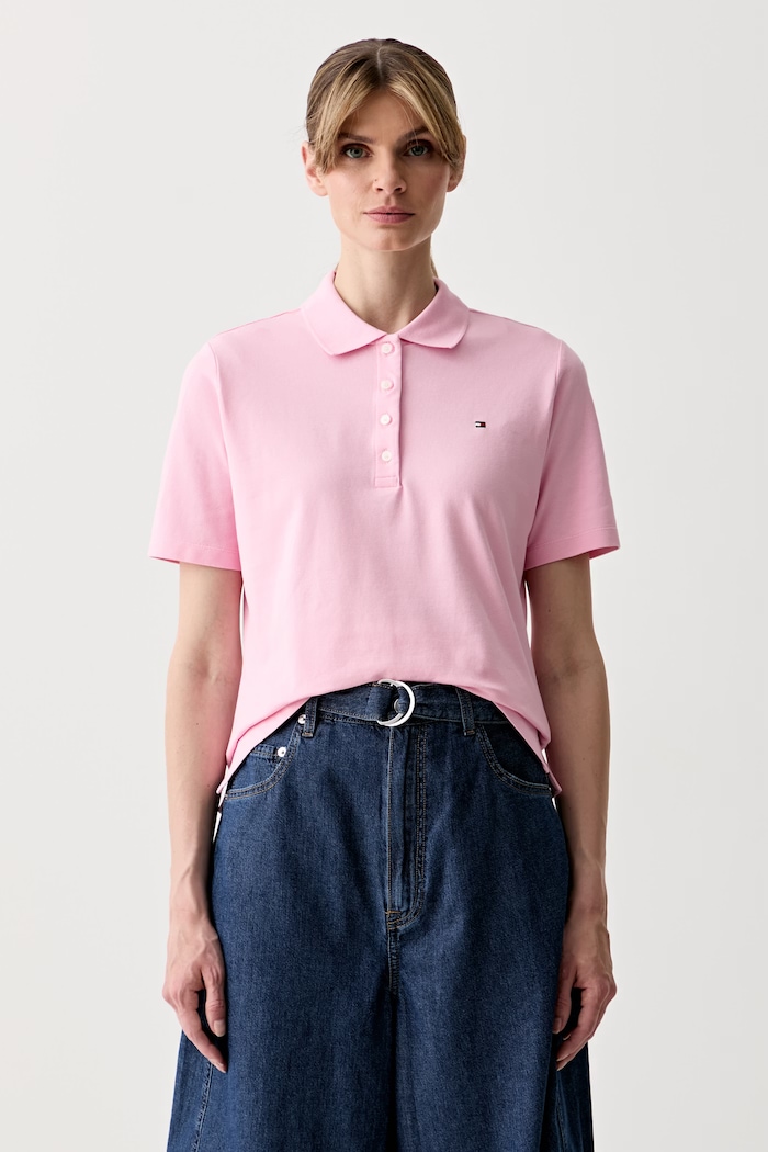 Tommy Hilfiger γυναικείο πόλο με βαμβάκι ροζ WW0WW43224