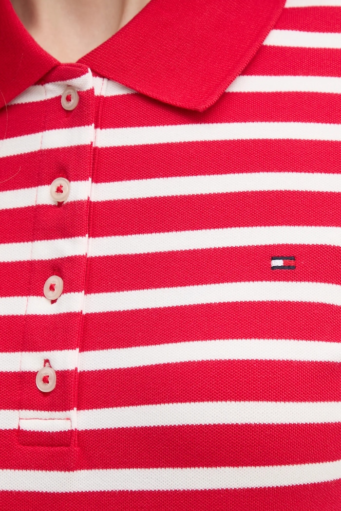 Tommy Hilfiger polo tričko dámske s bavlnou WW0WW43224 červená