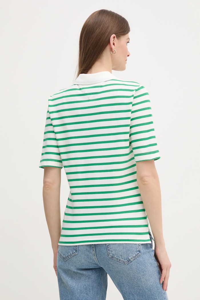 Oblečenie Tommy Hilfiger polo tričko dámske s bavlnou WW0WW43224 zelená