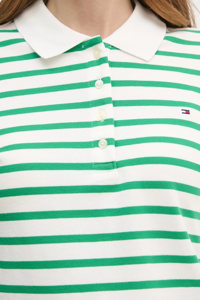 Tommy Hilfiger polo tričko dámske s bavlnou WW0WW43224 zelená
