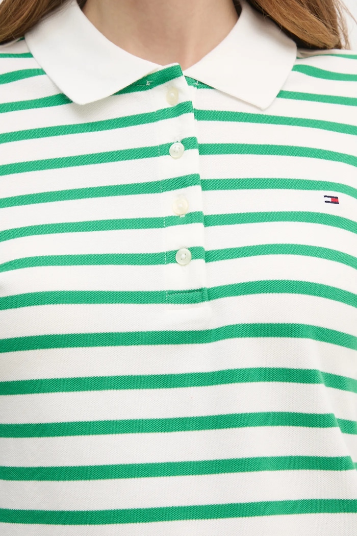 Tommy Hilfiger polo tričko dámske s bavlnou WW0WW43224 zelená