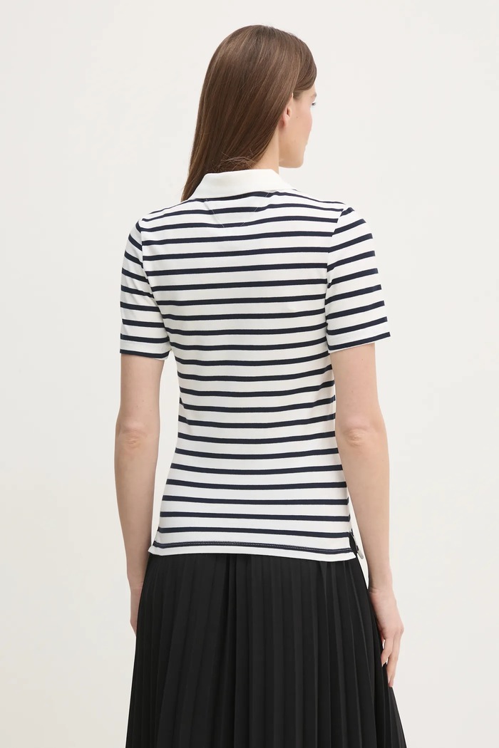 Oblečenie Tommy Hilfiger polo tričko dámske s bavlnou WW0WW43225 biela