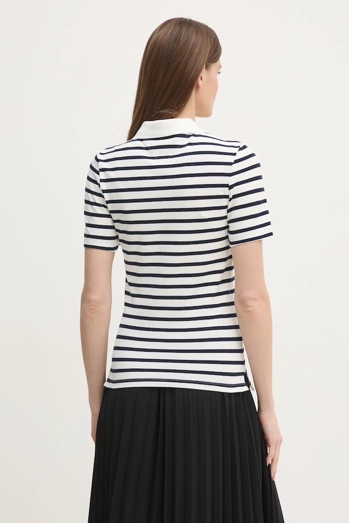 Oblečenie Tommy Hilfiger polo tričko dámske s bavlnou WW0WW43225 biela