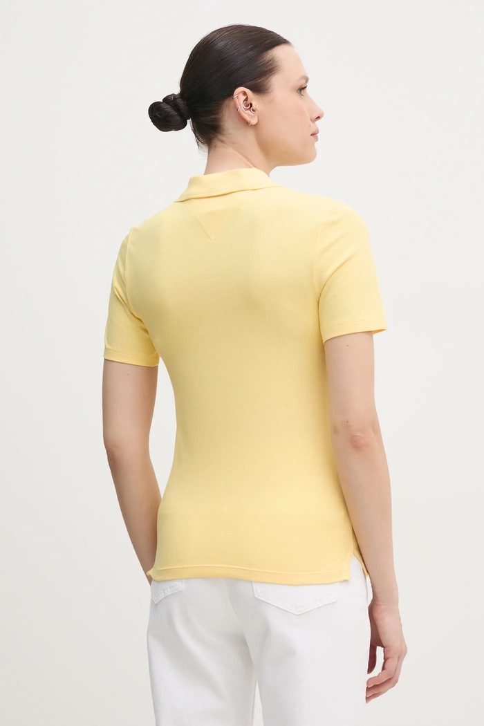 Oblečení Tommy Hilfiger polo dámské s bavlnou WW0WW43225 žlutá