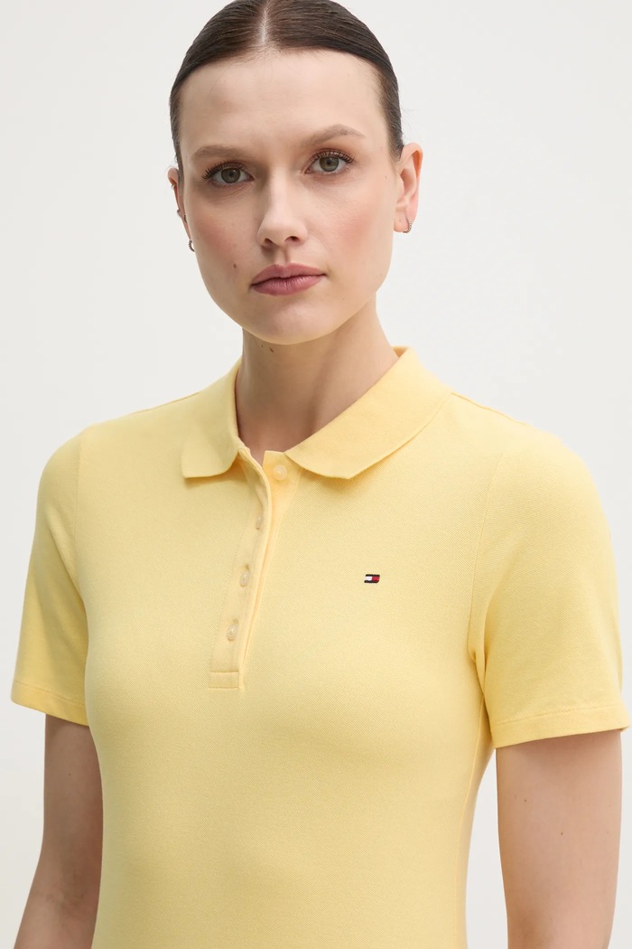 Tommy Hilfiger polo dámské s bavlnou žlutá WW0WW43225