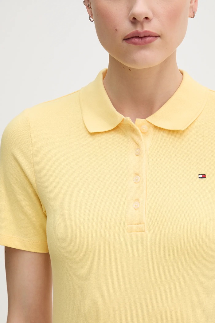 Tommy Hilfiger polo dámské s bavlnou WW0WW43225 žlutá