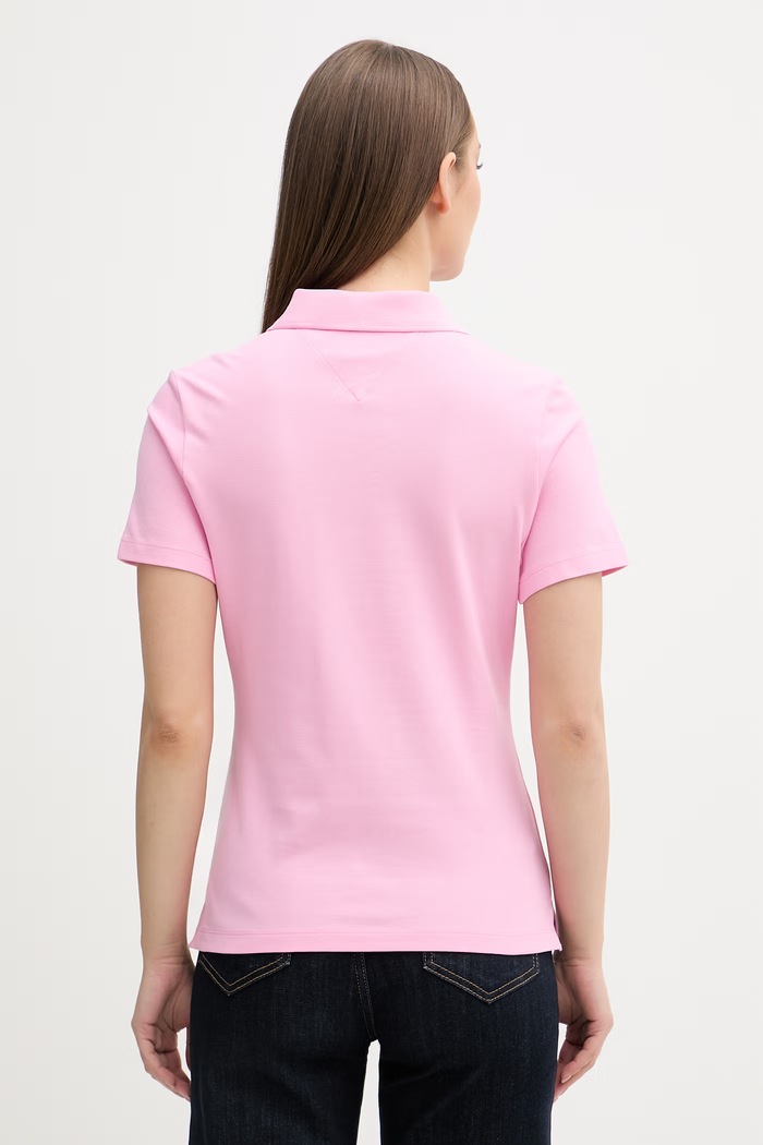 Odjeća Tommy Hilfiger polo ženske s pamukom WW0WW43225 roza