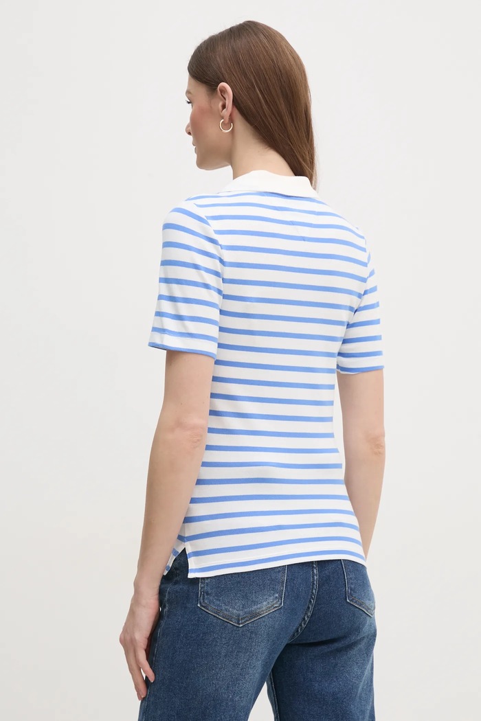 Oblečení Tommy Hilfiger polo dámské s bavlnou WW0WW43225 modrá
