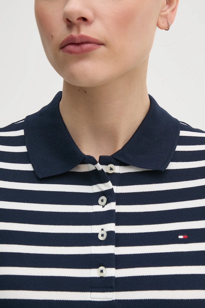 Tommy Hilfiger polo tričko dámske s bavlnou WW0WW43225 tmavomodrá