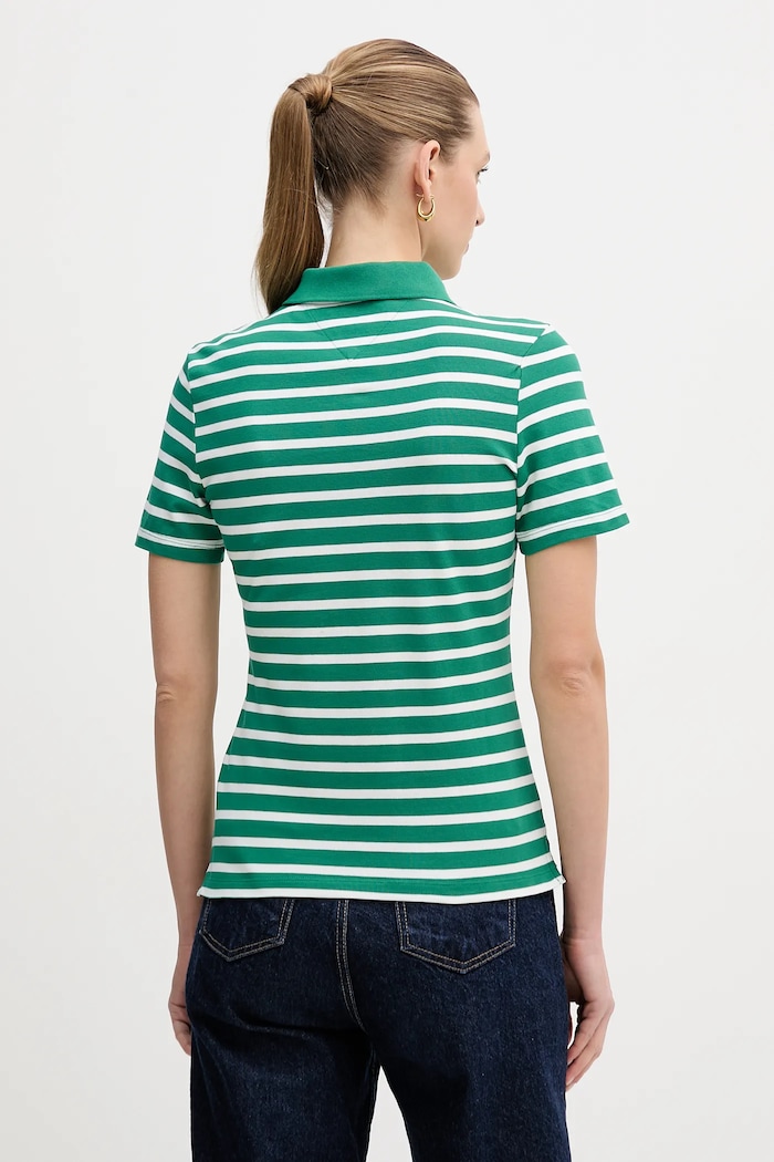 Îmbrăcăminte Tommy Hilfiger polo femeiesc cu bumbac WW0WW43225 verde