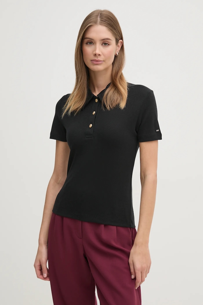 Tommy Hilfiger poló sima fekete WW0WW44446