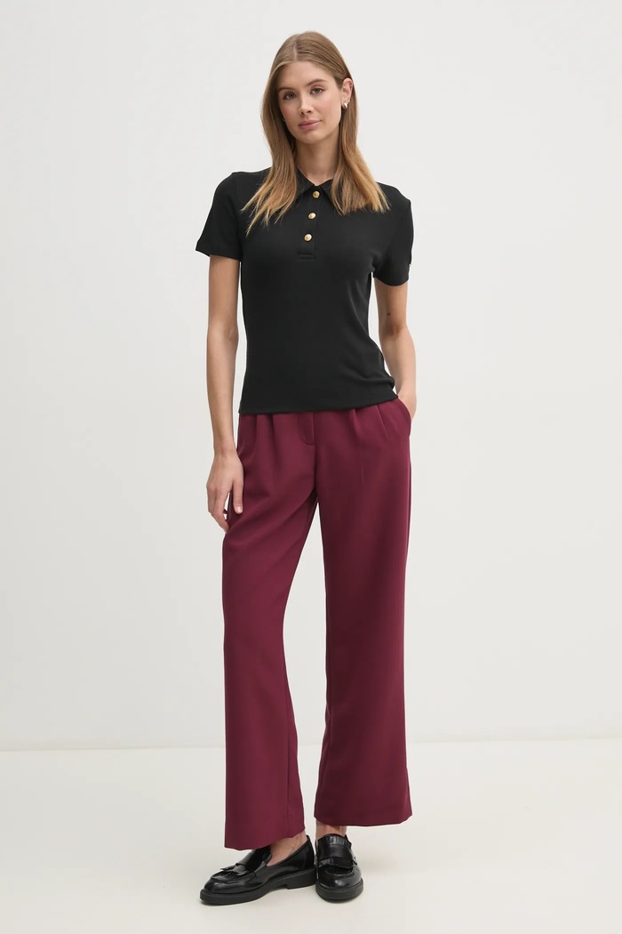 Tommy Hilfiger poló WW0WW44446 fekete SS25