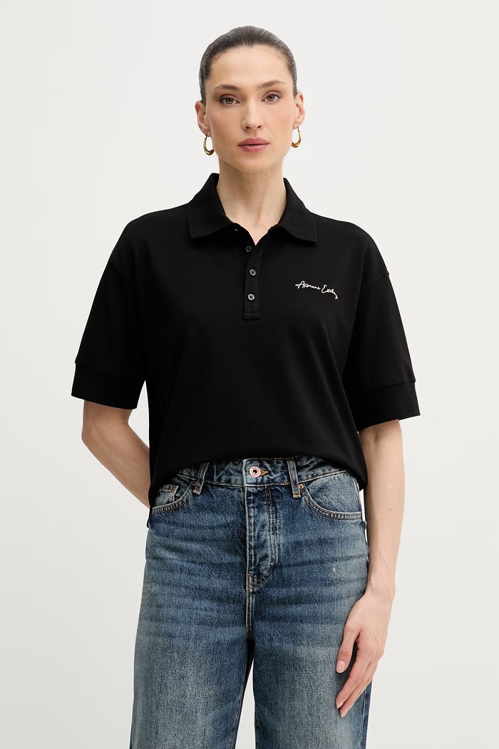 Armani Exchange poló elasztánnal fekete XW000887.AF10819.NOS