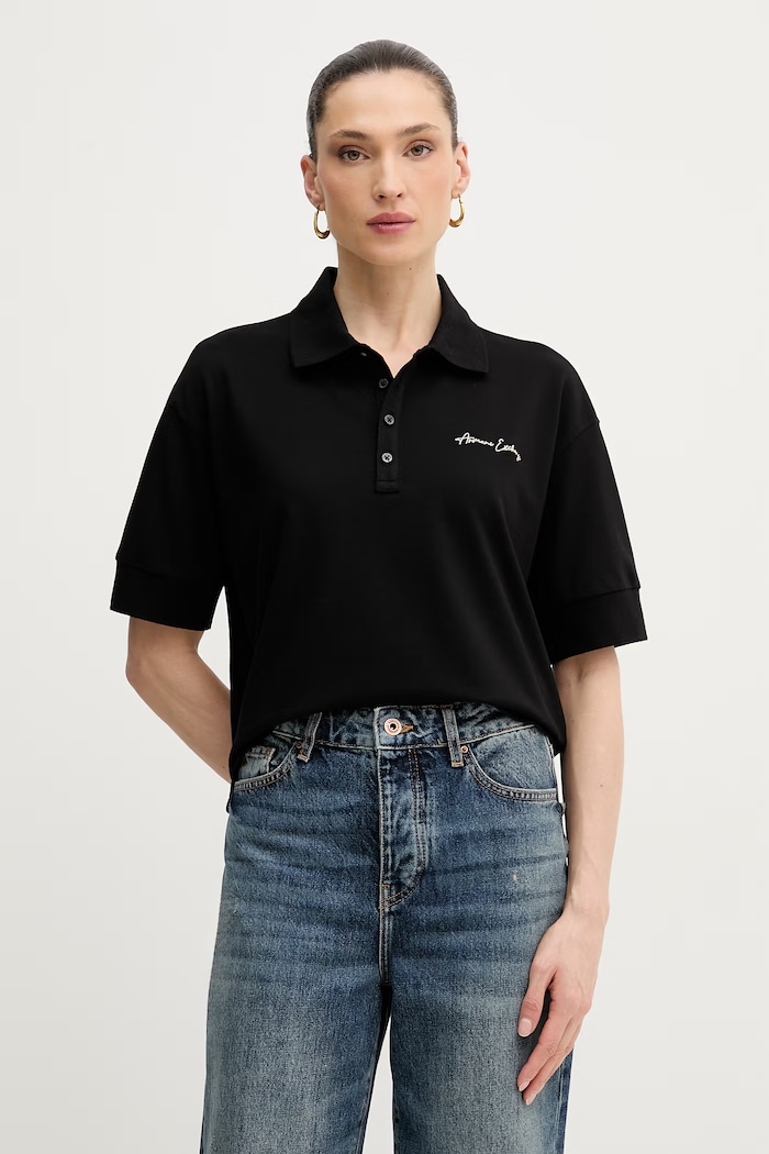 Armani Exchange poló elasztánnal fekete XW000887.AF10819.NOS