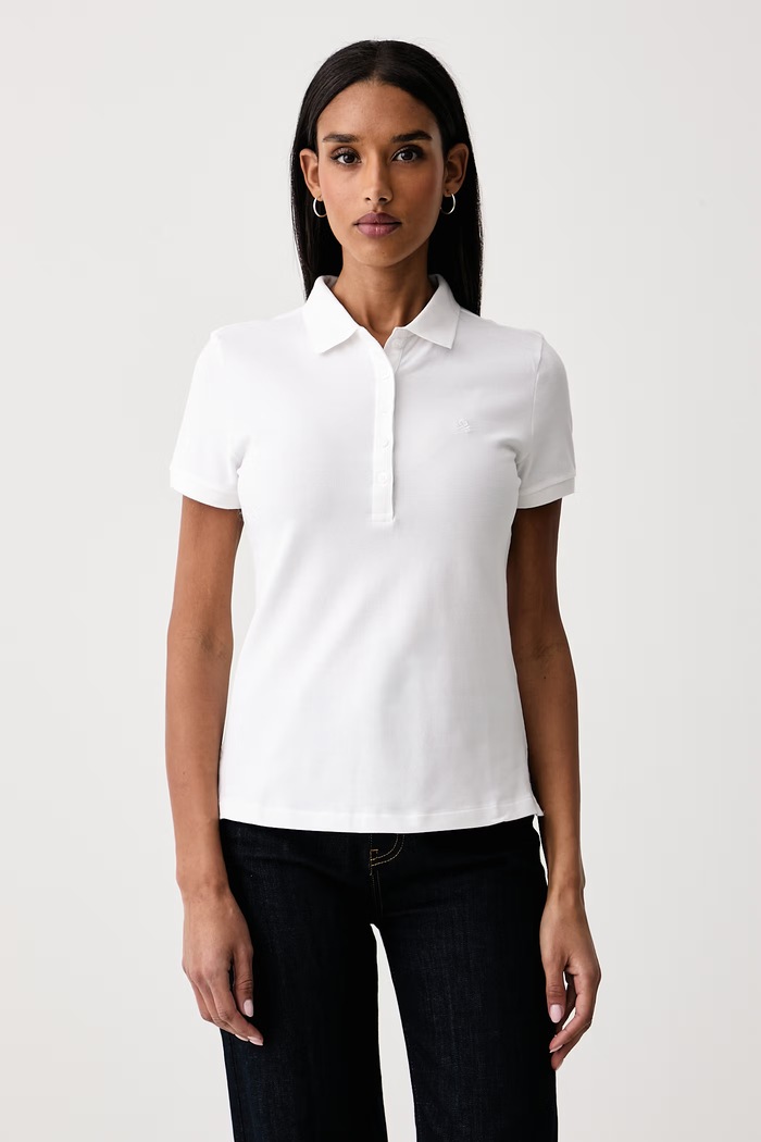 United Colors of Benetton Polo majica ženska bombažna z elastanom bela 3TQJD300W