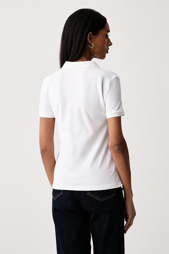 United Colors of Benetton Polo majica ženska bombažna z elastanom 3TQJD300W bela SS25