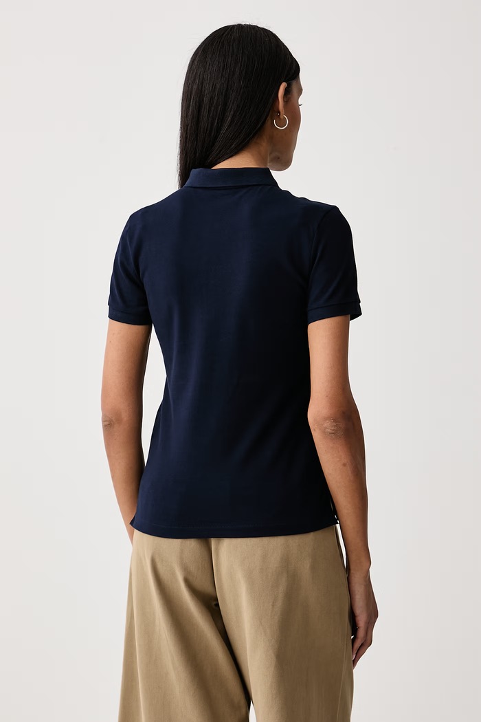 Oblačila United Colors of Benetton Polo majica ženska bombažna z elastanom 3TQJD300W mornarsko modra