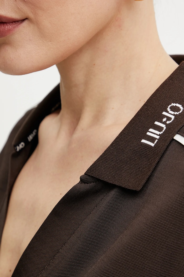 Polo tričko Liu Jo TA5183.J4883 hnedá