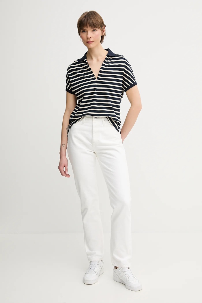 Tommy Hilfiger polo WW0WW44512 granatowy SS25