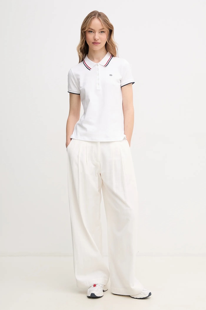 Tommy Hilfiger poló WW0WW44517 fehér SS25