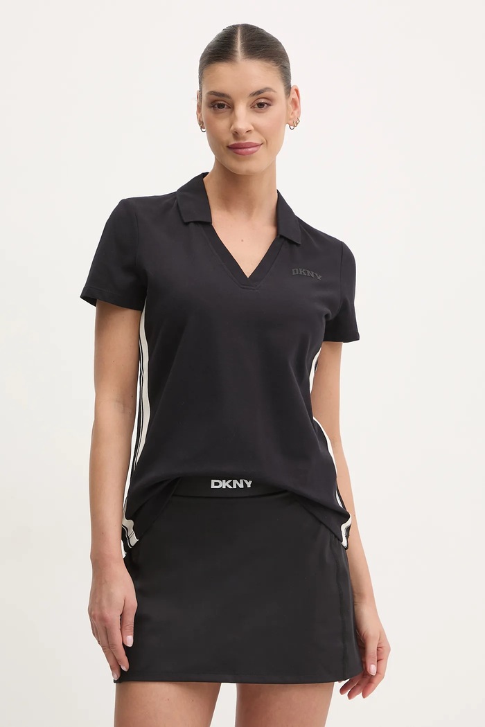 Тениска с яка Dkny стандартна черен DP5T1212